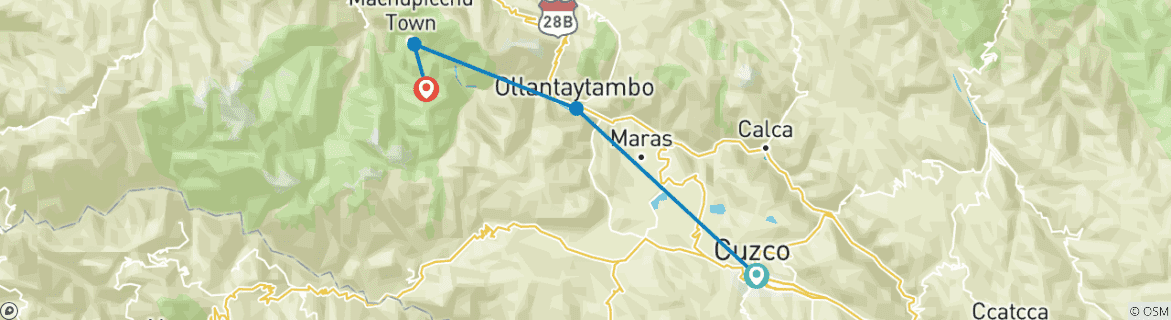 Image d'une carte montrant l'itinéraire du circuit