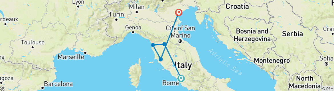 Map of Your First Italian Adventure