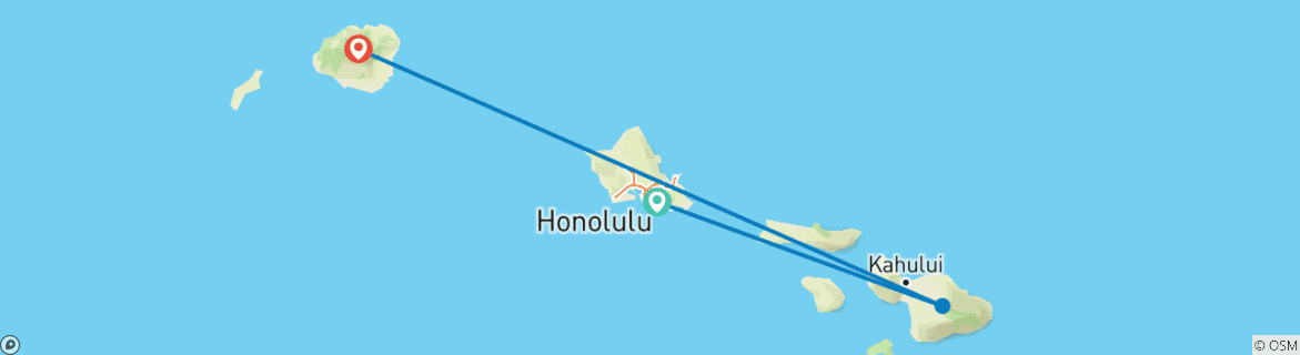 Karte von Gruppenreise auf Hawaii