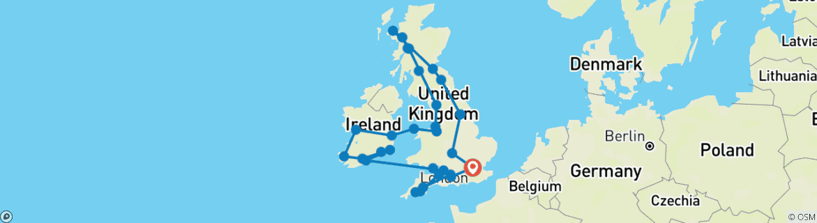 Map of Britain and Ireland Panorama (None, 19 Days)