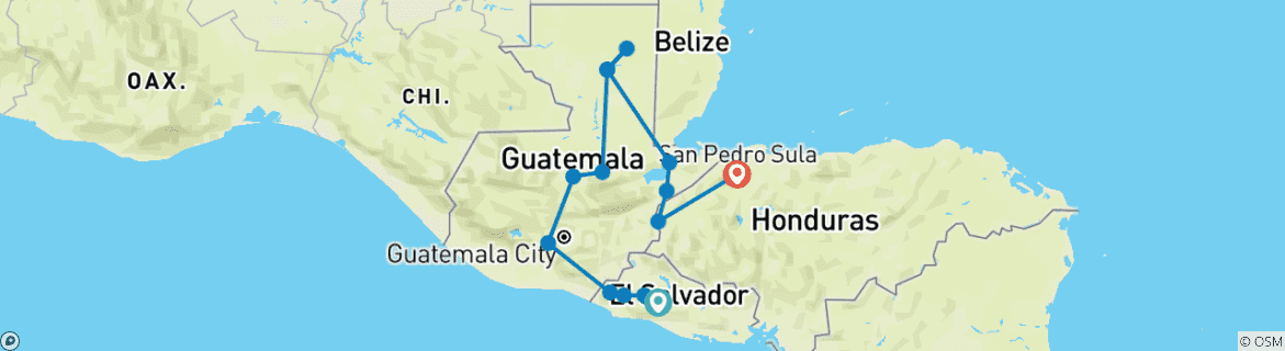 Karte von Kultur & Natur in Mesoamerica