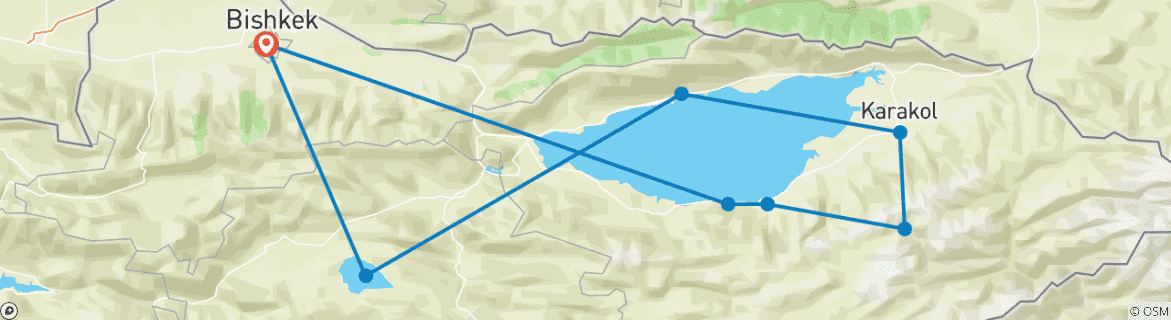 Foto van een kaart met de route van de rondreis