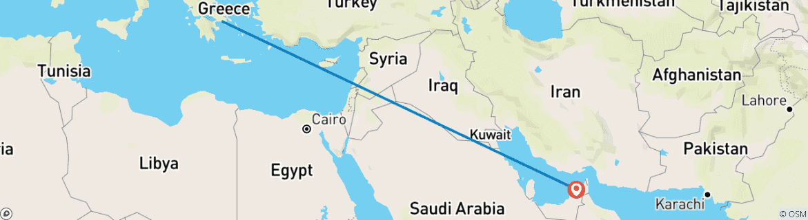 Karte von ATHEN & ARABICSGriechenland und Dubai (Hotels, Touren, Flüge)