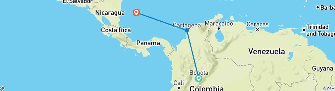 Foto van een kaart met de route van de rondreis