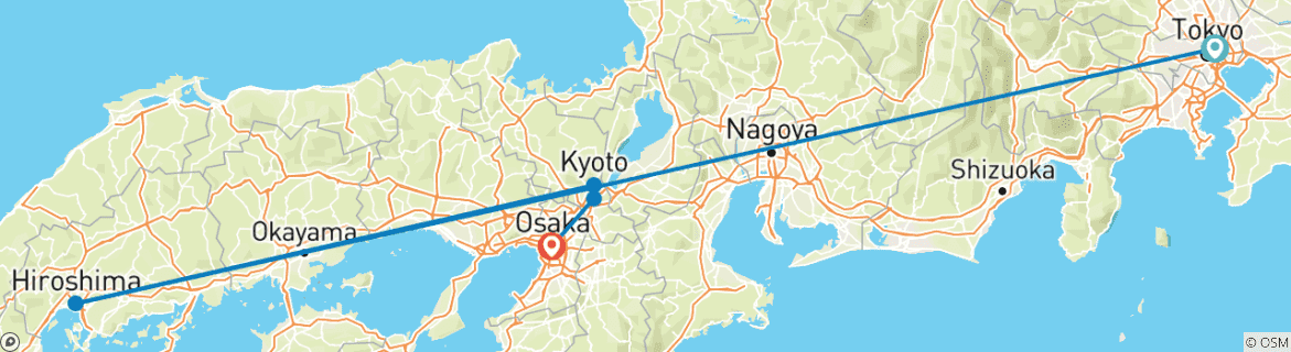 Image d'une carte montrant l'itinéraire du circuit