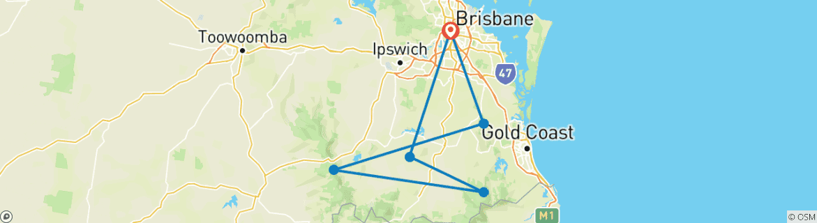 Carte du circuit Marcher sur la côte panoramique du Queensland