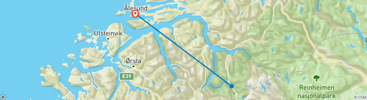 Carte du circuit Du fjord à la fourchette En classe