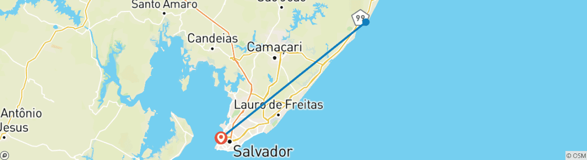 Map of Salvador, Bahia & Beach (Superior) - 6 days