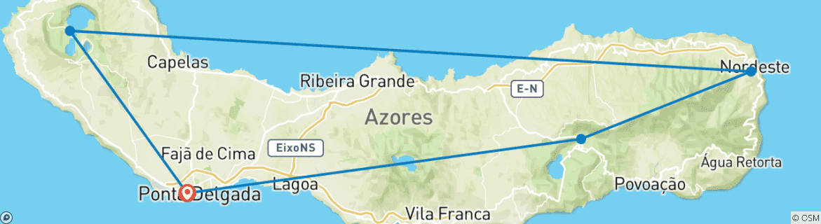 Map of Azores Road Trip: Lake Forest Living on São Miguel (including Sete Cidades)