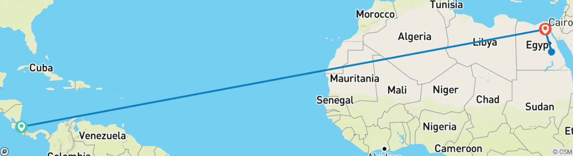 Kaart van Budget 6 Dagen Caïro en Luxor