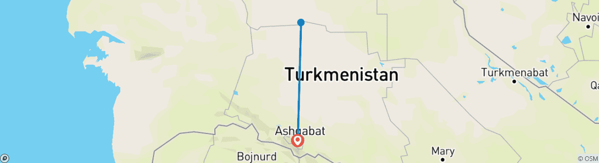 Map of Turkmenistan Group Trip