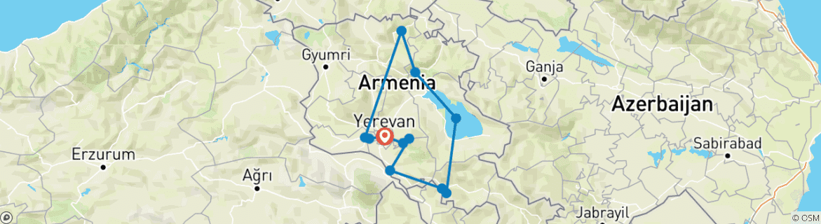 Karte mit der Reiseroute