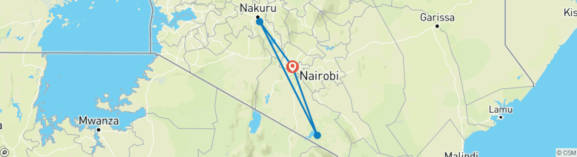 Image d'une carte montrant l'itinéraire du circuit