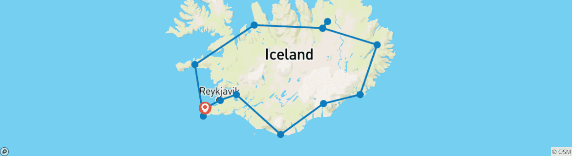 Image d'une carte montrant l'itinéraire du circuit