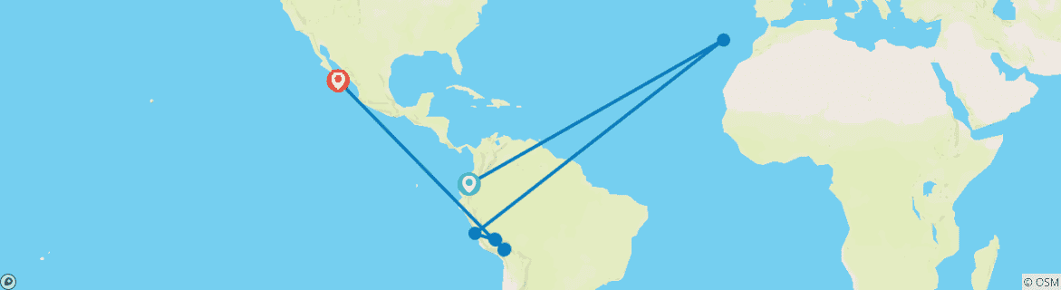 Carte du circuit Croisière aux Galápagos et Terre des Incas au Pérou (Grand Daphne)