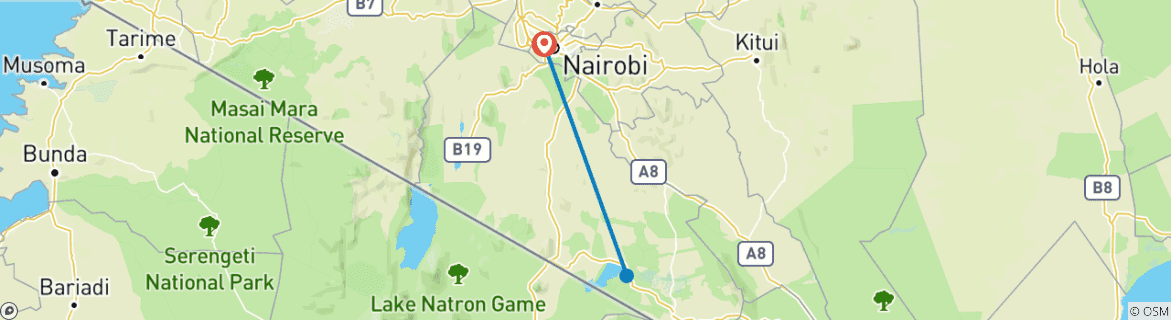 Foto van een kaart met de route van de rondreis