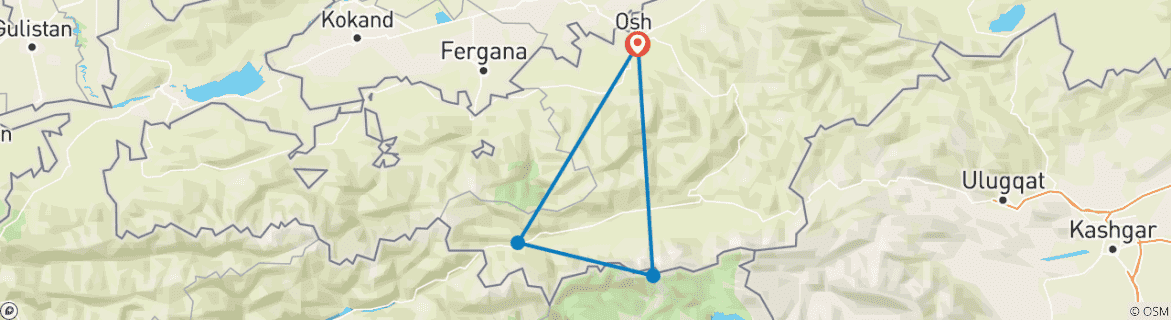 Map of Ascent to Yukhin Peak (5130 m)