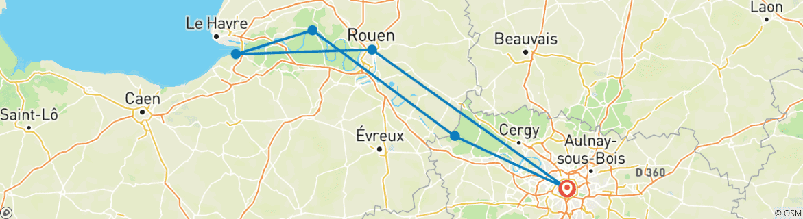 Map of Authentic Normandy: Charming Villages, Traditional Food, and Classic Sites (port-to-port cruise)