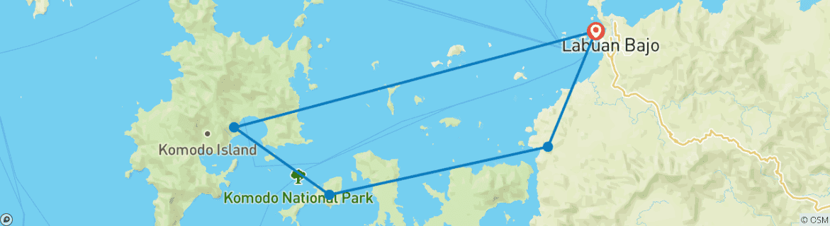 Image d'une carte montrant l'itinéraire du circuit