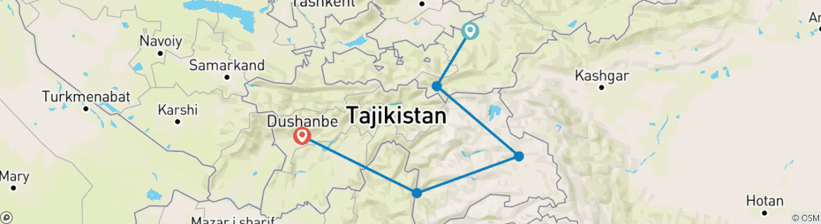 Map of Pamir Highway