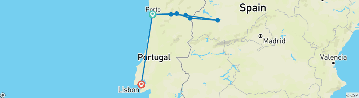 Image d'une carte montrant l'itinéraire du circuit
