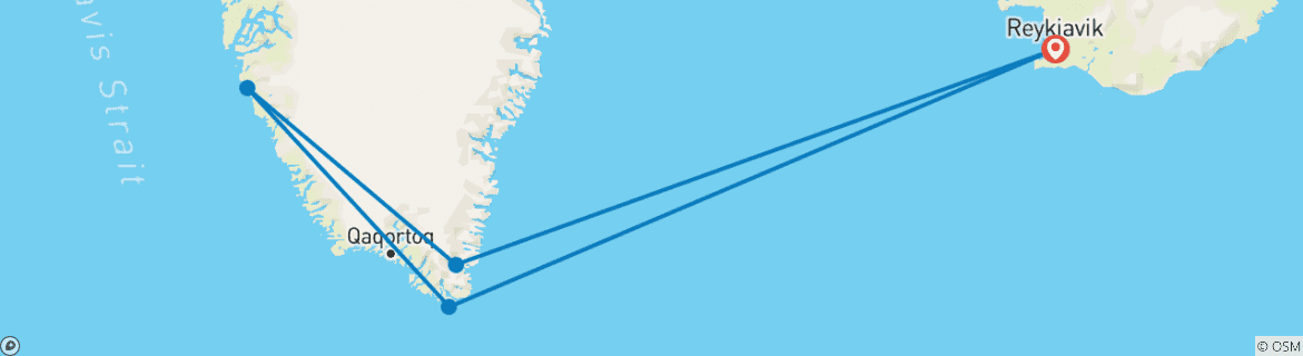 Image d'une carte montrant l'itinéraire du circuit