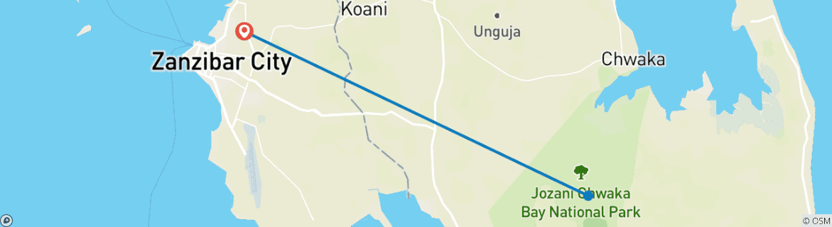 Image d'une carte montrant l'itinéraire du circuit