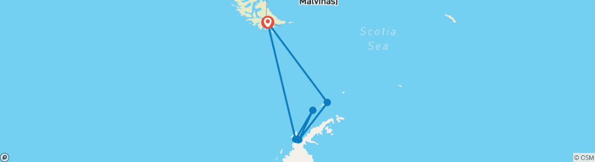 Karte mit der Reiseroute