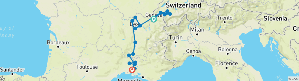 Imagen de un mapa que muestra la ruta del circuito