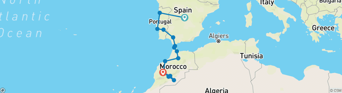 Imagen de un mapa que muestra la ruta del circuito