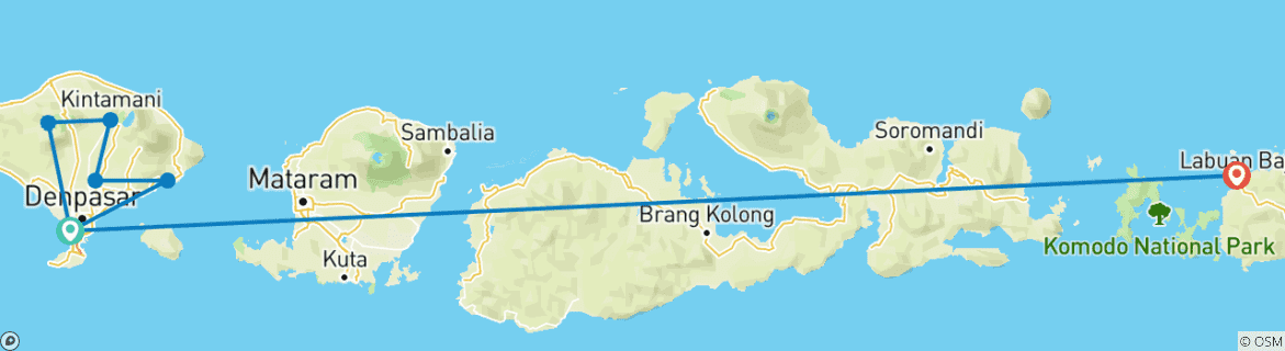 Map of Indonesia: Bali & Komodo Island