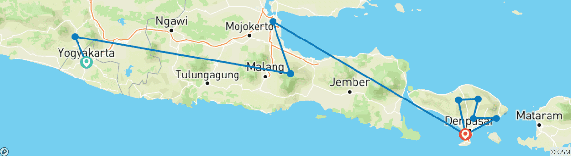 Map of Indonesia: Java, Bali & Komodo Island