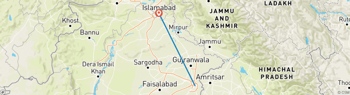 Carte du circuit Expédition du patrimoine sikh