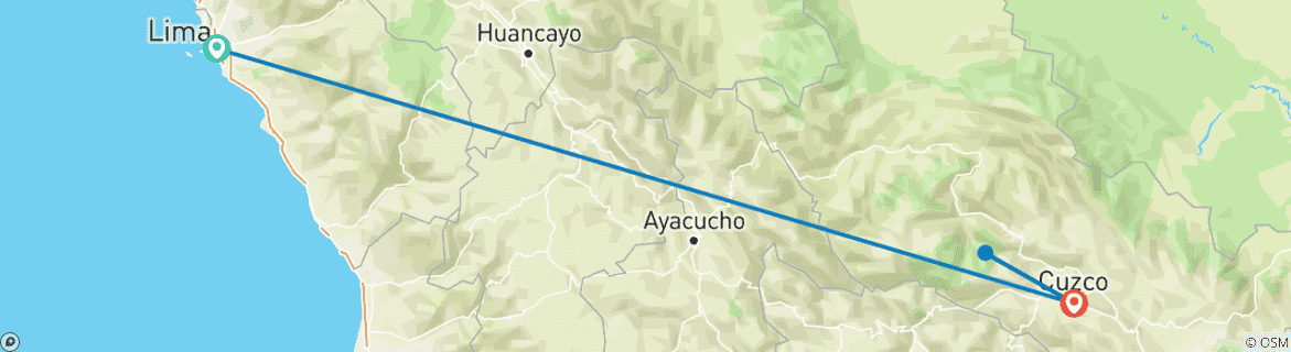 Karte mit der Reiseroute