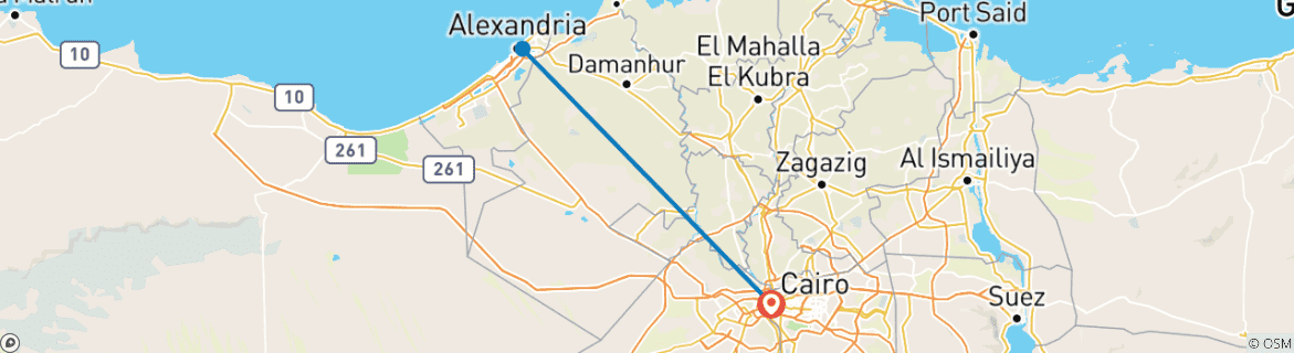 Foto van een kaart met de route van de rondreis