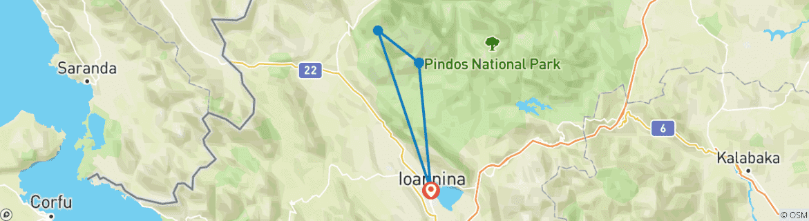 Image d'une carte montrant l'itinéraire du circuit