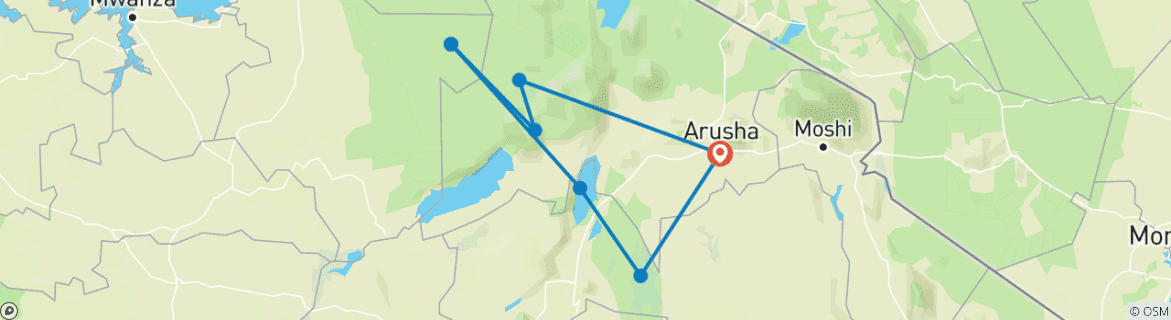 Karte mit der Reiseroute