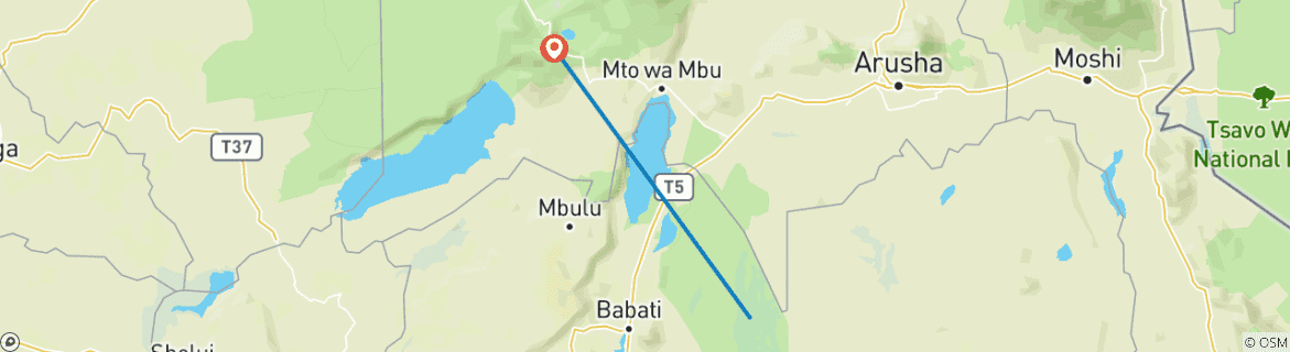 Image d'une carte montrant l'itinéraire du circuit