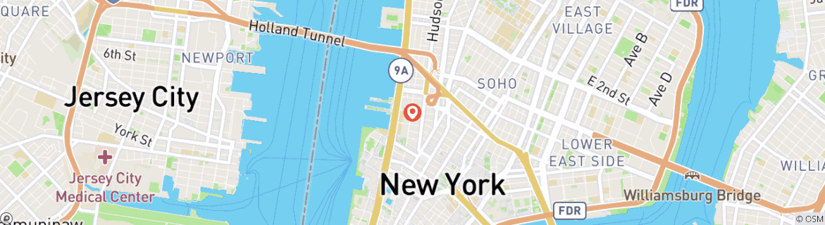 Carte du circuit Pleins feux sur la ville de New York au-delà des ponts (2026)