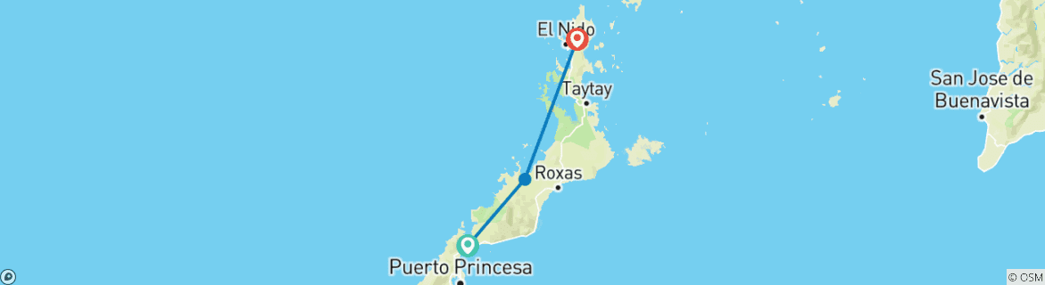 Image d'une carte montrant l'itinéraire du circuit