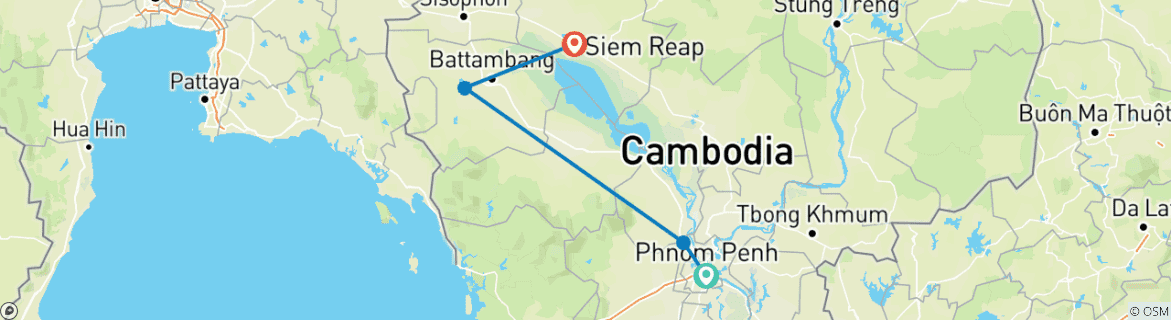 Image d'une carte montrant l'itinéraire du circuit