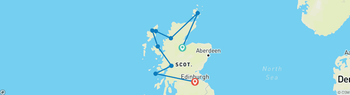 Image d'une carte montrant l'itinéraire du circuit