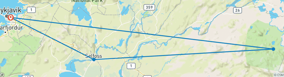 Image d'une carte montrant l'itinéraire du circuit