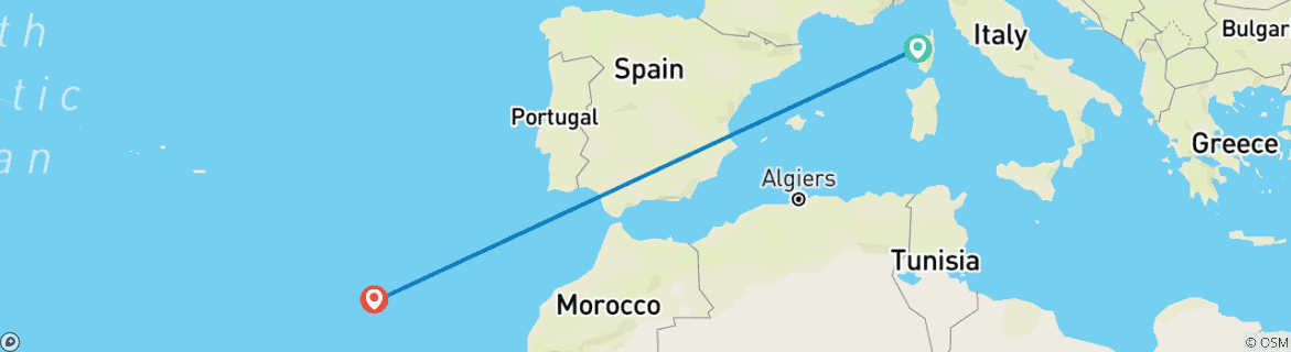Carte du circuit Shopping sur les îles de Madère et Porto Santo : de la violence des volcans au secret des plages (from Porto to Porto Moniz)