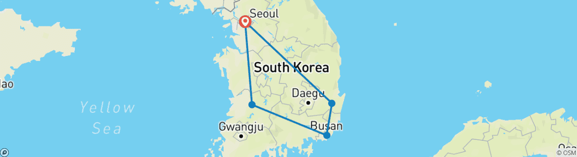 Carte du circuit La Corée du Sud en train : Meet me in Seoul, Busan & Jeonjus Hanoks