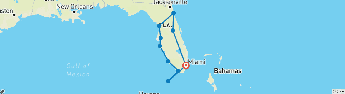 Carte du circuit Le soleil de Floride : De Miami à Key West