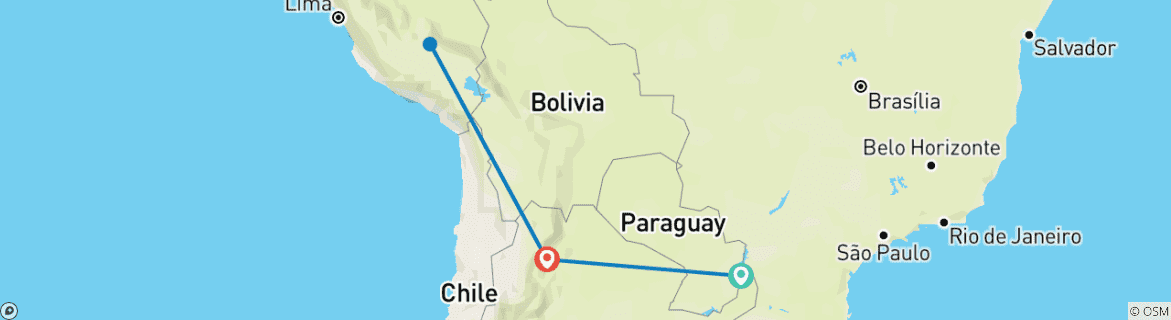 Carte du circuit Argentine - Chutes d'Iguazú et Salta - 6 jours
