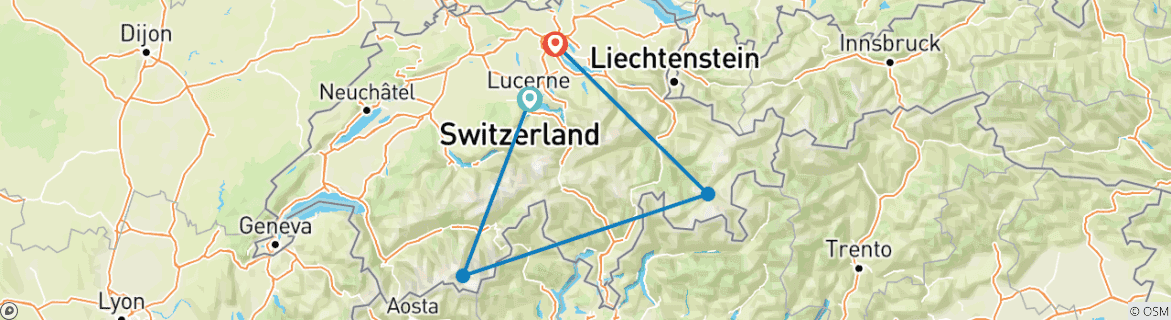 Carte du circuit Retraite Golf et Bien-être en Suisse 7Jours/ 6 Nuits (Luxe)
