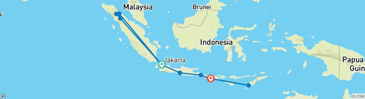 Karte von Indonesiens grüne Schätze - von West nach Ost