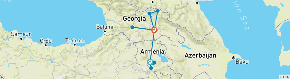 Carte du circuit Circuit de 7 jours en Arménie et Géorgie : Arménie et Géorgie